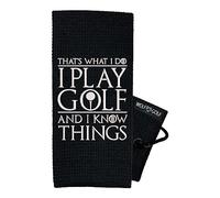 Wolf Golf Towels - That’s What I Do Golf Towel - Golf Accessories for Men - Golf Gifts for Men - Embroidered Funny Golf Towel - GOT Golf Towel - I Play Golf and I Know Things