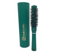 Wolf & Griffin Professional Vented Barrel Brush | Round Brush for Blow Drying | Small Round Hairbrush | Ceramic Ionic Hairbrush | Jungle Green | Size 1-2.5 cm