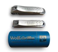Wolf & Griffin Ultimate Precision 2-Piece Nail Clipper Set | Stainless Steel | Professional Nail Clipping Kit for Fingernails & Toenails | for Men & Women