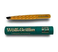 Wolf & Griffin Ultimate Precision Mini Tweezers | Stainless Steel Professional Slant Eyebrow Tweezers for Men and Women | Cali Yellow