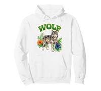 Wolf Groovy Wolves Floral Wolf Watercolor Wolves Boho Wolf Pullover Hoodie