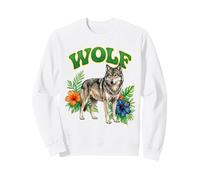 Wolf Groovy Wolves Floral Wolf Watercolor Wolves Boho Wolf Sweatshirt