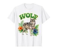 Wolf Groovy Wolves Floral Wolf Watercolor Wolves Boho Wolf T-Shirt