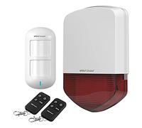 Wolf Guard 433MHz LB-01A Outdoor Alarm System Flash Siren 12V with PIR Remote Control,110dB