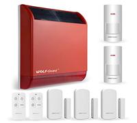 WOLF-GUARD LB-12T1 Siren Alarm Outdoor with 2 Motion Sensors, 3 Door Sensors, 2 remote controller(110dB)