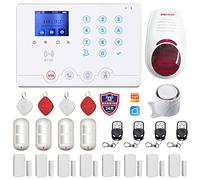 Wolf Guard W4Q-W03 WiFi + 4G Wireless Home Burglar Alarm System Kit. Tuya Smartlife APP Amazon Alexa, with Siren Window Door sensor Motion Detector RFID