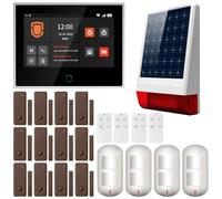 Wolf Guard WT4F-W06 Home Alarm 4G + WiFi 7" Touchscreen, Tuya Smart Security Systems via APP/SMS/Call, Outdoor Solar Siren 110dB, Motion Detector