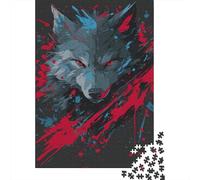 Wolf Head Art Print Jigsaw Puzzles Puzzles for Adults Kids. 1000 Piece Whimsical Challenge Toy Educational Games Home Decoration for Adults& Kids Age 14 Years Up 70x50cm/1000pcs