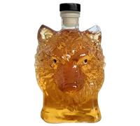 Wolf Head Bourbon Decanter - 350ml Artistic Liquor Bottle, Glass Spirit Container, Home Bar Cocktail Accessory | Wedding Gift Whiskey Alcohol Storage Display Cabinet Bartender Elegant