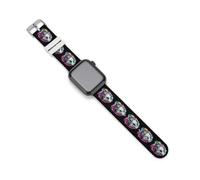 Wolf Head Bright Teal Eyes Silicone Strap for Apple Watch | Funny Sport Straps Quick Release Replacement Watch Band 38mm 40mm 42mm 44mm