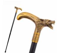 Wolf Head Cane Men Walking Stick, Seniors Balance, Collapsible 3 Pc Travel Canes for Mobility Stability Knee Support Elderly Assistance Products, 36inch