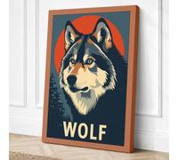 Wolf Head Icon Vintage Canvas Wall Art Print 30x20 Inch