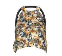 Wolf Head in The Woods Print Baby Car Seat Covers, Breathable Nursing Cover Breastfeeding Cover, Stroller Covers, Multi-use Infant Carseat Canopy, Baby Boys Girls Newborn Essentials
