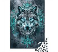 Wolf Head Pattern 1000 Piece Jigsaw Puzzle Paper for Adults Artistic Relaxation Home Gift 70x50cm/1000pcs