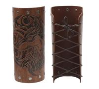 Wolf Head Pattern Arm Gauntlets Bracers For Adult Cosplay Party Guards Stage Props Cuffs Costume Accessories Adjustable Wrist Guard