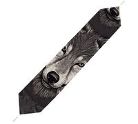 Wolf Head Pattern Table Runner for Dining Table, Short Plush Runners Washable & Durable Tablerunner Modern Home Decor for Wedding, Kitchen, Holiday 178*33cm