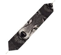 Wolf Head Pattern Table Runner for Dining Table, Short Plush Runners Washable & Durable Tablerunner Modern Home Decor for Wedding, Kitchen, Holiday 200*33cm