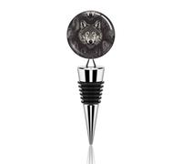 Wolf Head Pattern Wine Bottle Stopper Decorative Metal Bottle Stopper Reusable Creative Beverage Stoppers for Champagne, Liquor & Oil Bottles Wedding Christmas Party Bar Decor