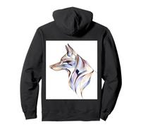 Wolf Head Silhouette Abstract Lineart Canine Pullover Hoodie