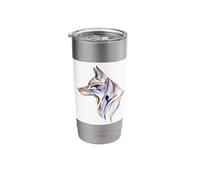 Wolf Head Silhouette Abstract Lineart Canine Stainless Steel Insulated Tumbler