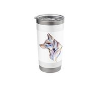 Wolf Head Silhouette Abstract Lineart Canine Stainless Steel Insulated Tumbler