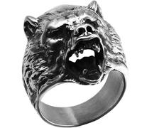 Wolf Head Stainless Steel Couple Rings Animal Totem Fashion Jewelry Gift