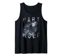 Wolf Head Urban Aesthetic Design Howling City Night Skyline Tank Top