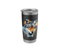 Wolf Head Watercolor Stainless Steel Insulated Tumbler