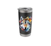 Wolf Head Watercolor Stainless Steel Insulated Tumbler