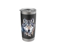 Wolf Head Watercolor Stainless Steel Insulated Tumbler
