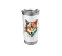 Wolf Head Watercolor Stainless Steel Insulated Tumbler