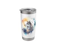 Wolf Head Watercolor Stainless Steel Insulated Tumbler
