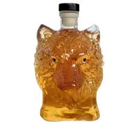 Wolf Head Whiskey Decanter - 350ml Artistic Liqueur Bottle, Crystal Bourbon Container, Decorative Tequila Decanter | Vintage Cocktail Bar Display Accessories for Wedding Bartender Home Collection-S