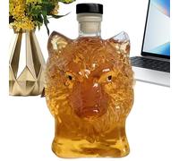 Wolf Head Whiskey Decanter - 350ml Glasses, Container for Cocktail Spirit | Stylish Whisky Storage for Home Bar Bourbon Collection Bartender Display Case Luxury Drinking Gift Alcohol Lover