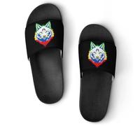 Wolf Head with Ethiopia Flag Shower Shoes Slippers Slides 45 (275mm)