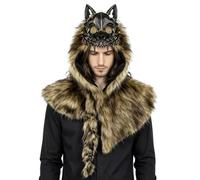Wolf Headdress Halloween Barbarian Medieval Cosplay Headpiece