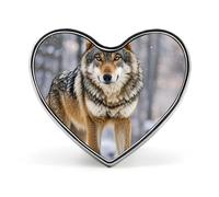 Wolf Heart Brooch Pin Two Dolphins for Backpacks Or Lapels Valentine Pin Anniversary