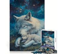 Wolf Heart in The Sea of Stars 1000 Piece Jigsaw Puzzles Clear Thinking Soft Distraction Precise Edges Meaningful Gift (50x75cm)