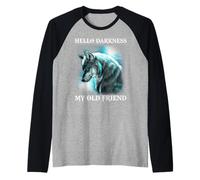 Wolf - Hello Darkness My Old Friend Raglan Baseball Tee