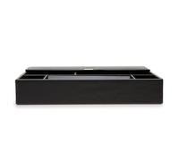 WOLF Heritage Valet Tray - Includes Five Compartments & Three Ring Rolls - Faux Leather Exterior + Ultra-Suede Lining, Black, One Size, Contemporary