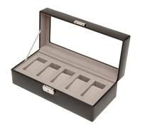 Wolf Heritage Watch Box 5 Watches Black Synthetic leather 99506 - Unisex - Faux Leather Black
