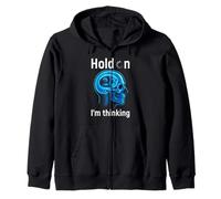 Wolf Hold on Im thinking head skull men wolves lover women Zip Hoodie