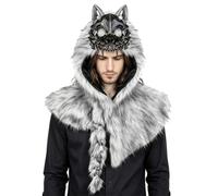 Wolf Hood Halloween Barbarian Medieval Cosplay Headpiece