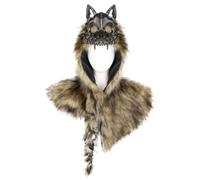 Wolf Hood Halloween Barbarian Medieval Cosplay Headpiece