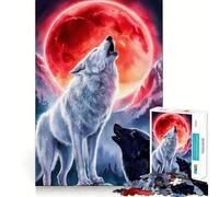Wolf Howling 1000 Jigsaw Puzzle Cognitive Fun Play Clean Cut Sturdy Components Quiet Time Mind Exercise at Home (50x75cm)