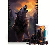 Wolf Howling 1000 Piece Jigsaws for Adults Think Training Play Tight Lock No Loose Pieces Unique Gift for Stress Relief (38x26cm)