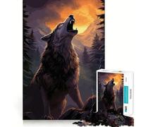Wolf Howling Adult Jigsaw1000 Pieces Cognitive Boost Game No Gap Tight Fitting Design Birthday Gift Brain Teaser Toy (50x75cm)