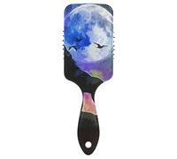 Wolf Howling At Full Moon Birds Paddle Brush Hair Brush, Plastic Soft Nylon Pins Air cushion comb, Detangle Anti-Static Dry Wet Hair Hairbrush for Smoothing Women Men Hair