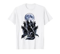 Wolf Howling at Full Moon Galaxy Scene T-Shirt