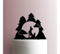 Wolf Howling at Moon Acrylic Cake Topper 3mm Thick Premium Laser Cut Cake Decoration for Birthday, Wedding, Baby Shower & Party Cakes Durable Reusable